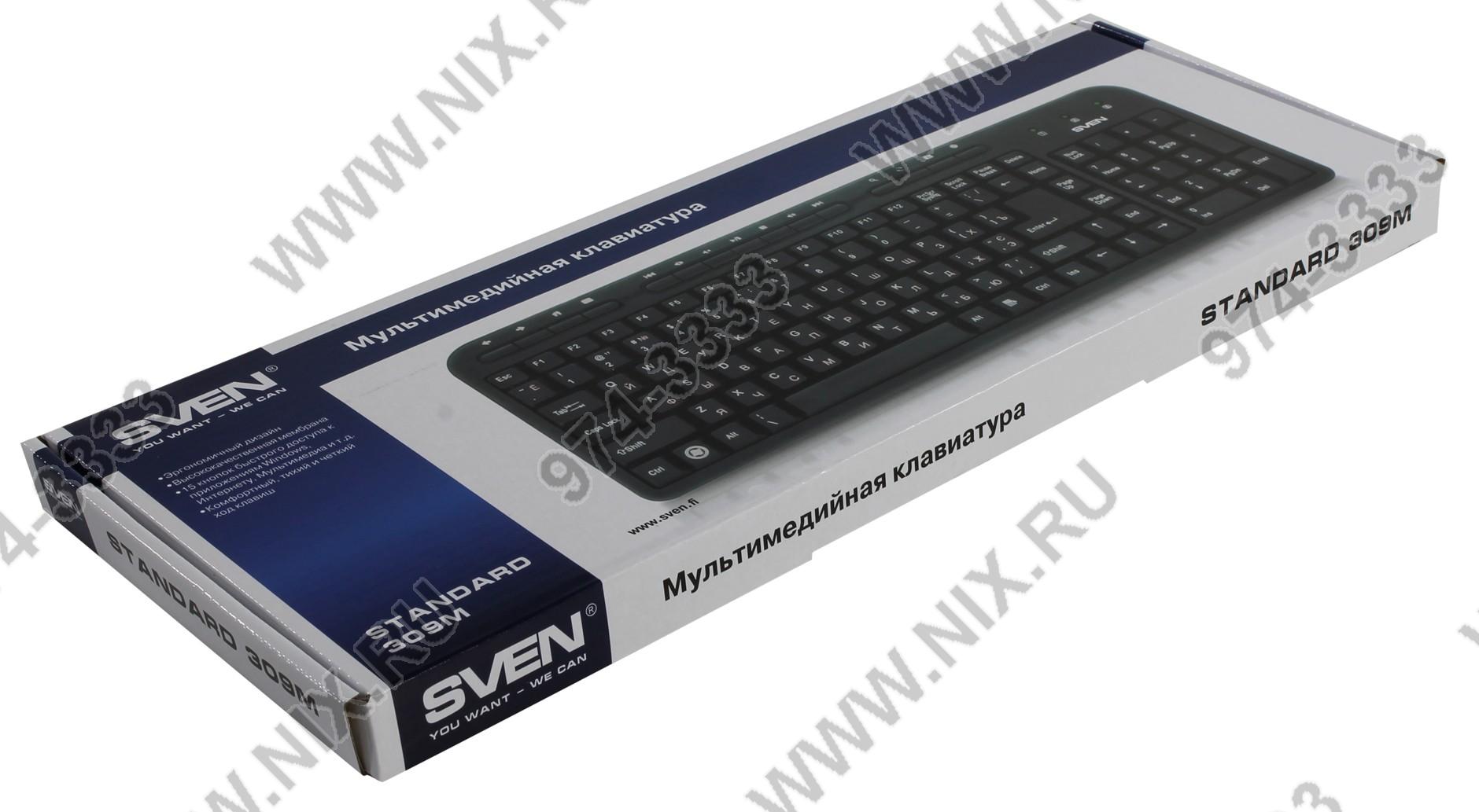 Klaviatura Sven Standard 309m Black Usb 104kl 15kl M Med