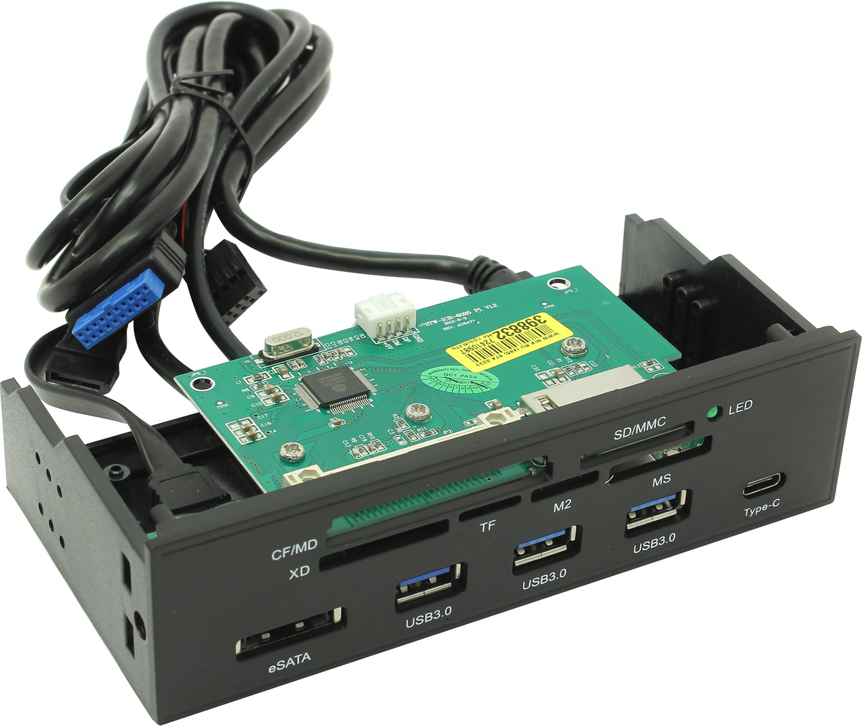 Espada 5 25panel1 5 25 Cf Md Mmc Sd Microsd Xd Ms M2 Card Reader 3usb3 0 Usb C Esata