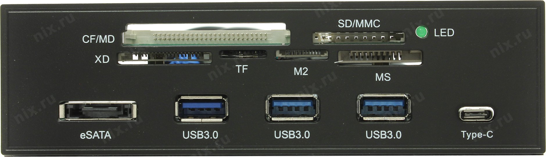 Espada 5 25panel1 5 25 Cf Md Mmc Sd Microsd Xd Ms M2 Card Reader 3usb3 0 Usb C Esata
