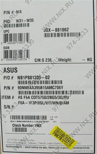 Asus F6a 90nmea A395b1 5amc706y C2d T5750 3 250 Dvd Rw Wifi Bt Vistahb 13 3 2 15 Kg